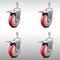 Service Caster 5 Inch SS Red Polyurethane 10mm Threaded Stem Caster Set Total Lock Brake SCC-SSTSTTL20S514-PPUB-RED-M1015-4 - alternate 4